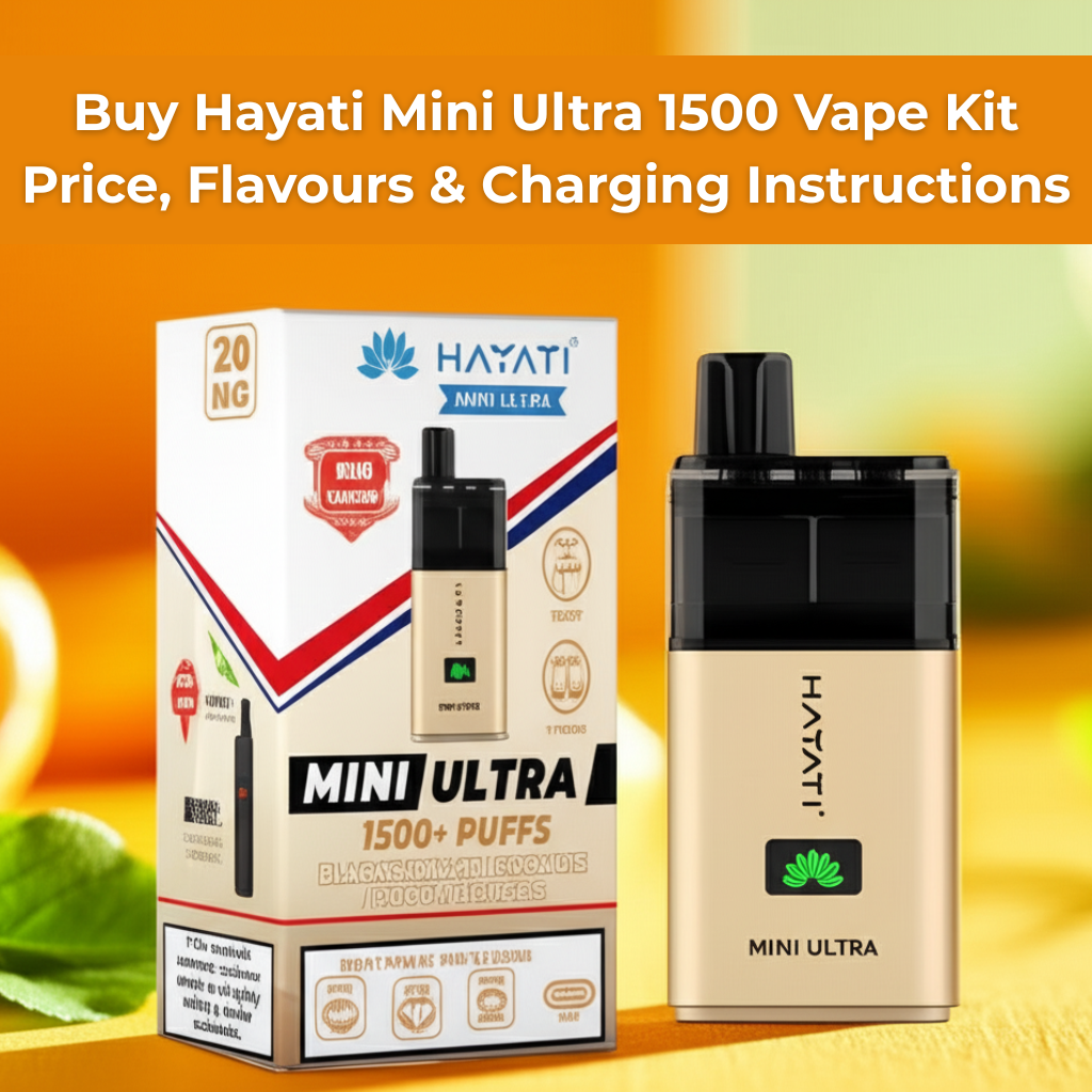 Buy Hayati Mini Ultra 1500 Vape Kit - Price, Flavours & Charging Instructions