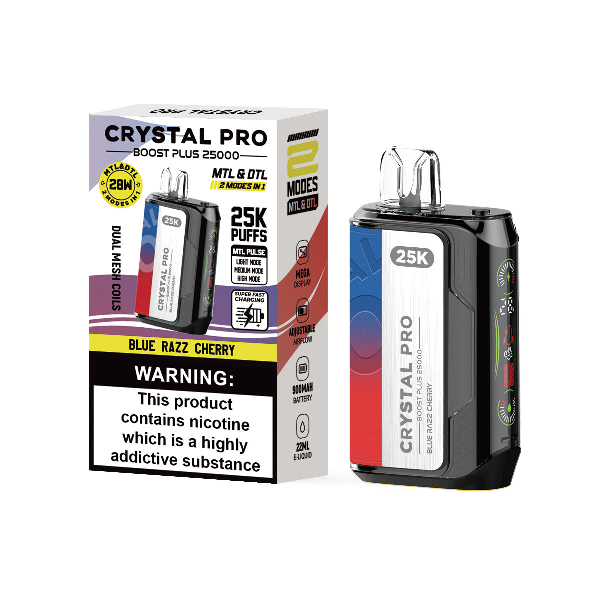 Crystal Pro Boost Plus 25k Disposable Vape Box of 5