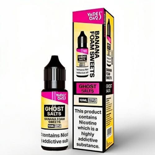 Vapes Bar Ghost 10ml Nic Salt - Banana Foam Sweets