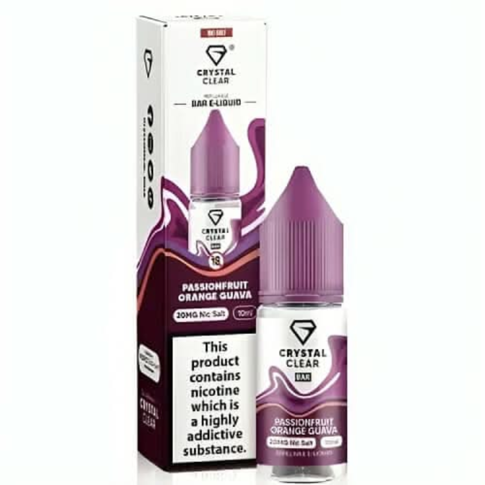 Crystal Clear 10ml Nic Salt - Passion Fruit Orange Guava