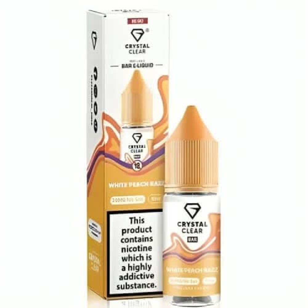 Crystal Clear 10ml Nic Salt - White Peach Razz