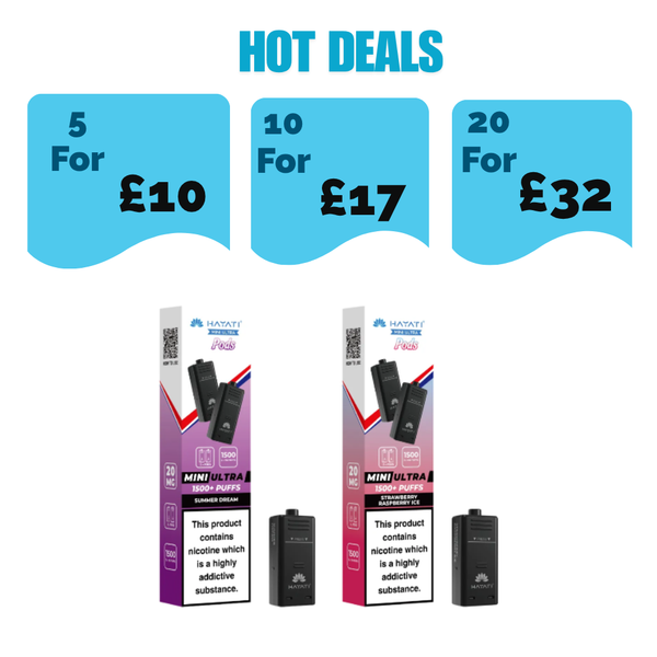 Hayati Mini Ultra 1500 Replacement Pods - £2.99 or 5 for £10