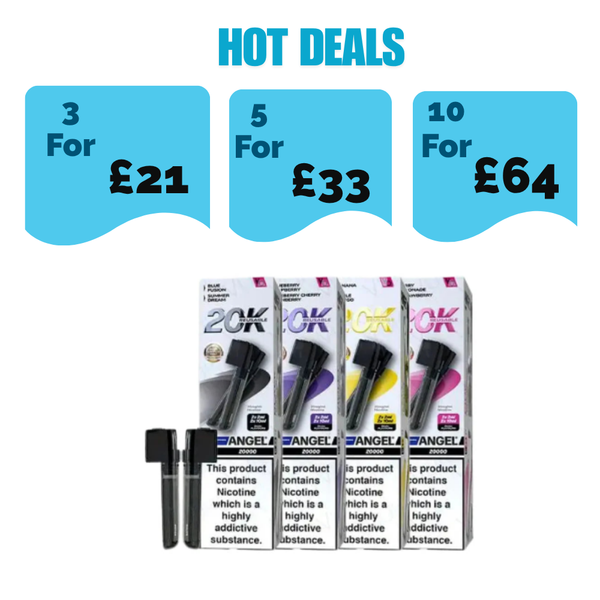 Vapes Bars Angel 20000 Prefilled Pods + Refill Containers - £7.99 or 3 for £21