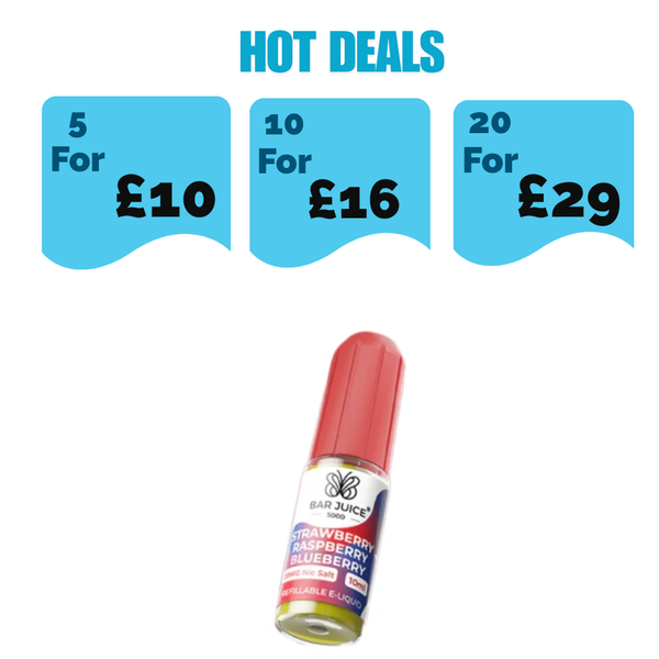Bar juice 5000 nic salt 10ml - Strawberry Raspberry Blueberry