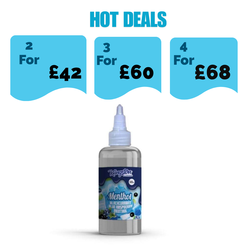 Blackcurrant, Blue Rasberry & Menthol E-Liquid By Kingston 500ml
