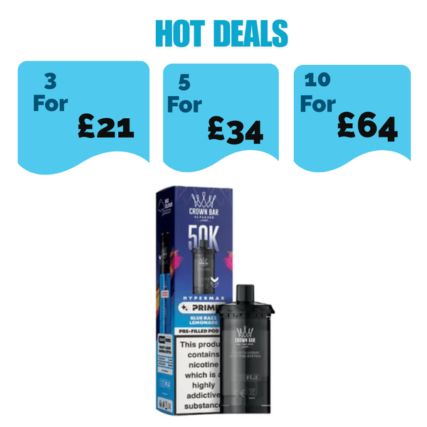 Al Fakher Crown Bar 50K Hypermax Prime Prefilled Pods - £7.99 Or 3 for £21