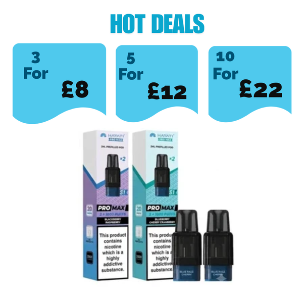 Hayati Pro Max S1 1000+ Prefilled Pods (Pack of 2) - £2.99 or 3 for £8