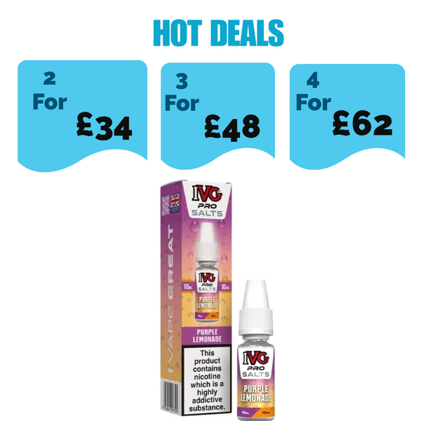 IVG Pro 10ml Nic Salt Eliquid (Box of 10) - £18.99 or 2 for £34