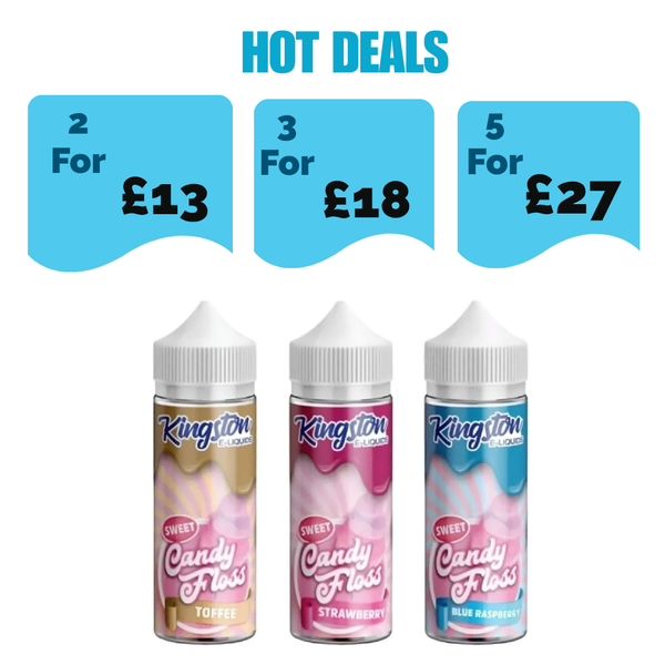 Kingston Shortfill 100ml E-Liquid | Candy Floss Range