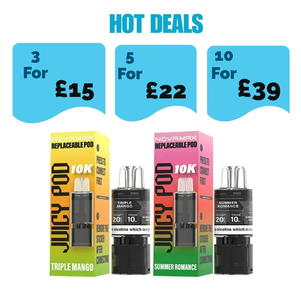Juicy Pod Novamax 10K Prefilled Pods - £5.49 or 3 for £15
