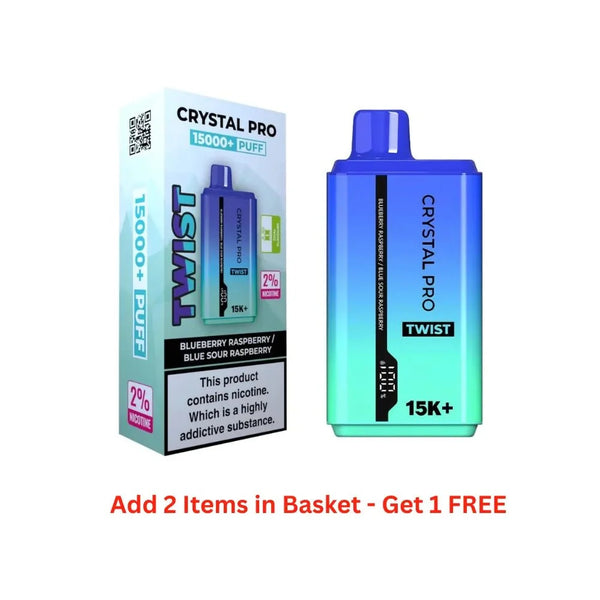 Crystal Pro Plus Twists 15000 Puff Refillable & Rechargeable Vape Device (Box of 5)