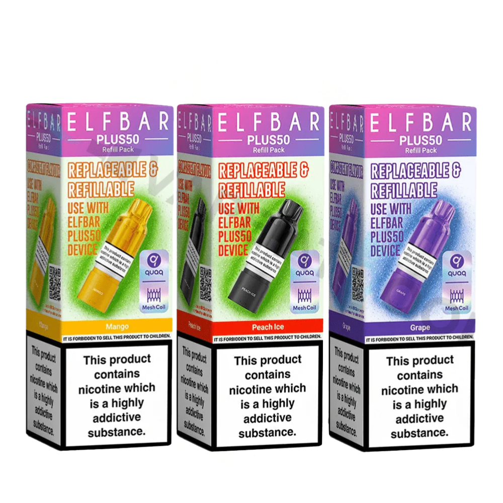 Elf Bar Plus 50 Prefilled Pods - Pack Of 5