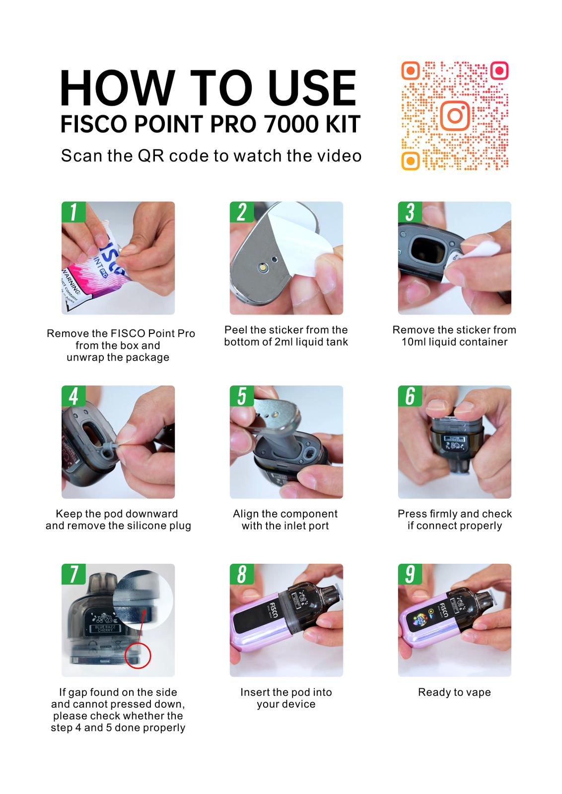 Fisco Point Pro 7000 Replacement Pods Pack of 5