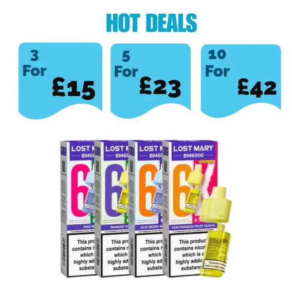 Lost Mary BM6000 Refill Container + Prefilled Pods - £5.99 or 3 for £15