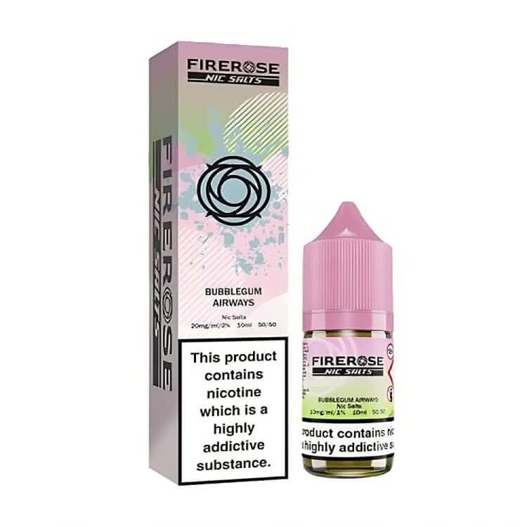 Firerose 5000 Nic Salt E-Liquid 10ml - Bubblegum Airways
