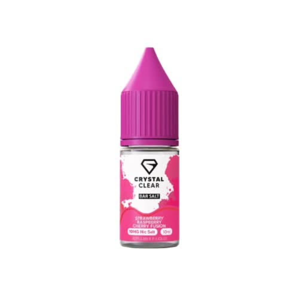 Crystal Clear 10ml Nic Salt - Strawberry Raspberry Cherry Fusion