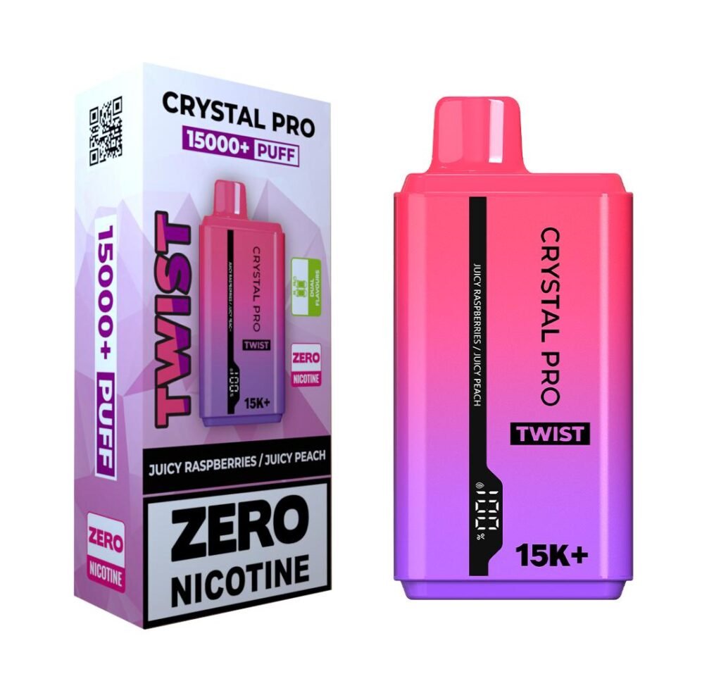 Crystal Pro Twist 15000 Puffs Prefilled Vape Zero Nicotine – Box of 5