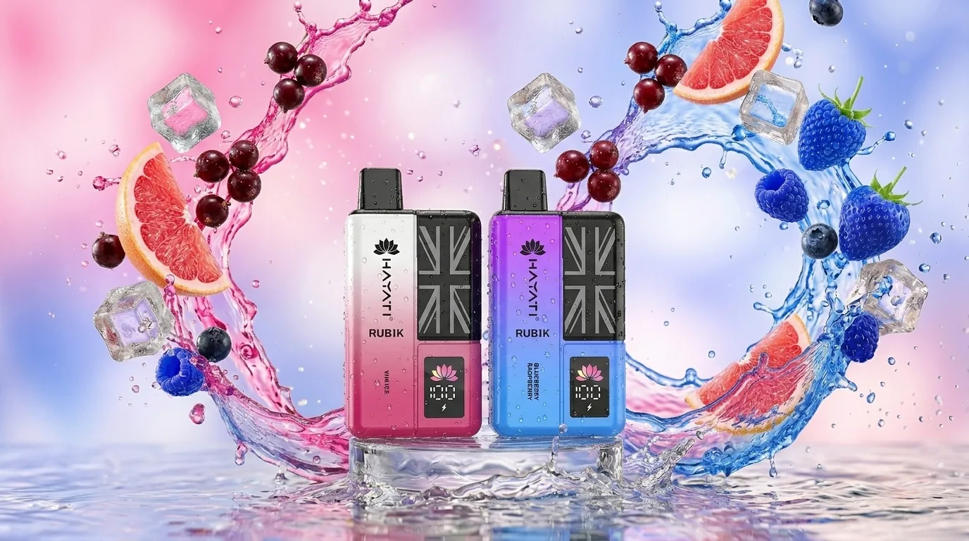 Vape multipacks with pink and blue splash