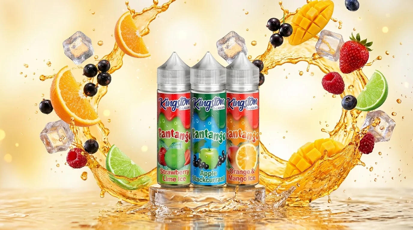 Shortfill e-liquid bottles with orange splash